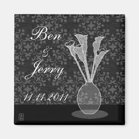 Sla de datum op Calla Lily Custom Magnet (Voorkant)