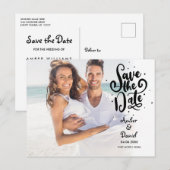 Sla de datum op Chic script fotolocaties Briefkaart (Voorkant / Achterkant)