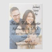 Sla de datum op Christelijke verloofde aankondigin Vellum Uitnodigingen (Voorkant)