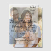 Sla de datum op Christelijke verloofde aankondigin Vellum Uitnodigingen (Offset (Koppel))