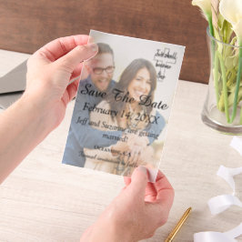 Sla de datum op Christelijke verloofde aankondigin Vellum Uitnodigingen