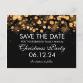 Sla de datum op Christmas Gold Sparkling Stars Aankondigingskaart (Voorkant)