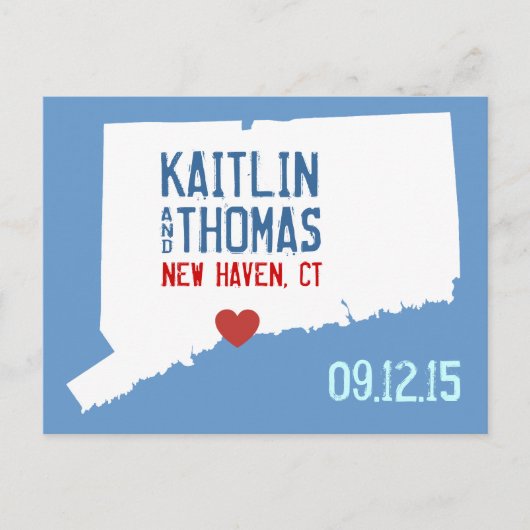 Sla de datum op - - Connecticut Aankondigingskaart (Voorkant)