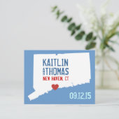 Sla de datum op - - Connecticut Aankondigingskaart (Staand voorkant)