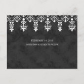 Sla de datum op Damask Briefkaart Grey White (Achterkant)