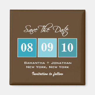 Sla de datum op: Datumblokken - Turquoise Magneet