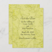 Sla de datum op die Jacobean Damask Save The Date (Voorkant / Achterkant)