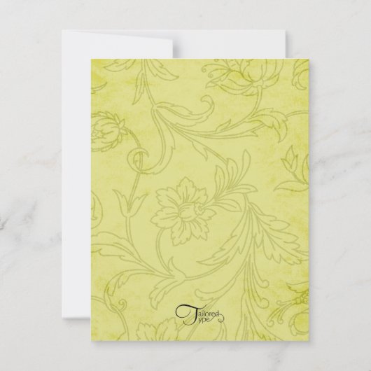 Sla de datum op die Jacobean Damask Save The Date (Achterkant)