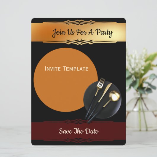 Sla de datum op - Dinner Party Kaart (Staand voorkant)