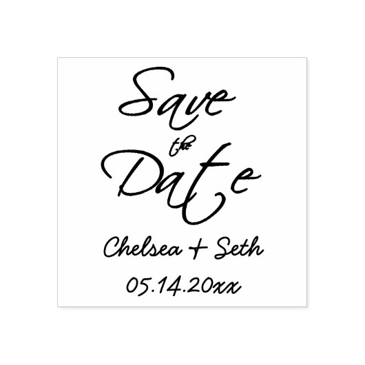 Sla de datum op - doe-het-zelftekst rubberstempel (Afrduk)