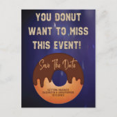 Sla de datum op Donut Neon Event Wedding Briefkaart (Voorkant)
