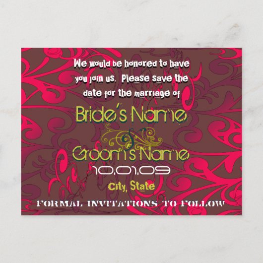 Sla de datum op - Draai beklemd - Aankondigingskaart (Achterkant)