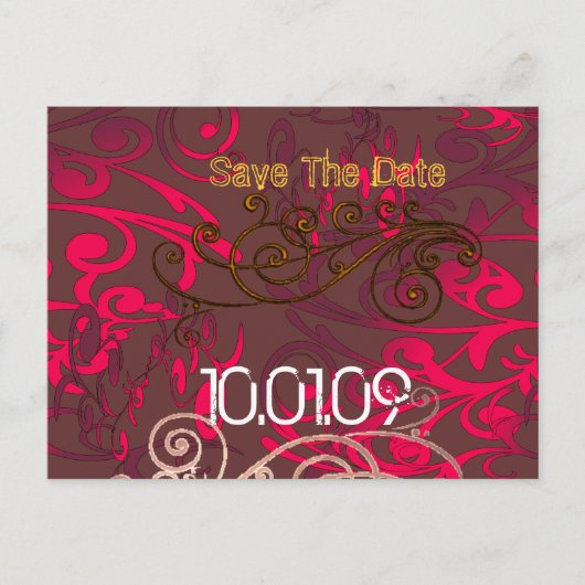 Sla de datum op - Draai beklemd - Aankondigingskaart (Voorkant)