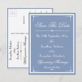 Sla de datum op Dusty Blue Announcement Briefkaart