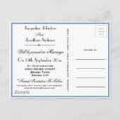 Sla de datum op Dusty Blue Announcement Briefkaart (Achterkant)