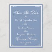 Sla de datum op Dusty Blue Announcement Briefkaart (Voorkant)