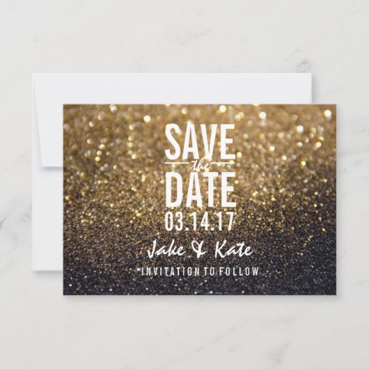 Sla de datum op - een goudlijst save the date (Voorkant)