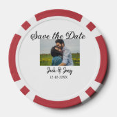 Sla de datum op Eenvoudig Minimaal Voeg fotodatumn Poker Chips (Achterkant)