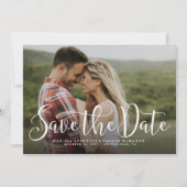 Sla de datum op eenvoudig script horizontale fotok save the date (Voorkant)