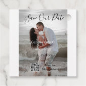 Sla de datum op eenvoudige minimale QR-scan code d Bedankjes Labels (Achterkant)