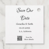 Sla de datum op eenvoudige minimale QR-scan code d Bedankjes Labels (Achterkant)