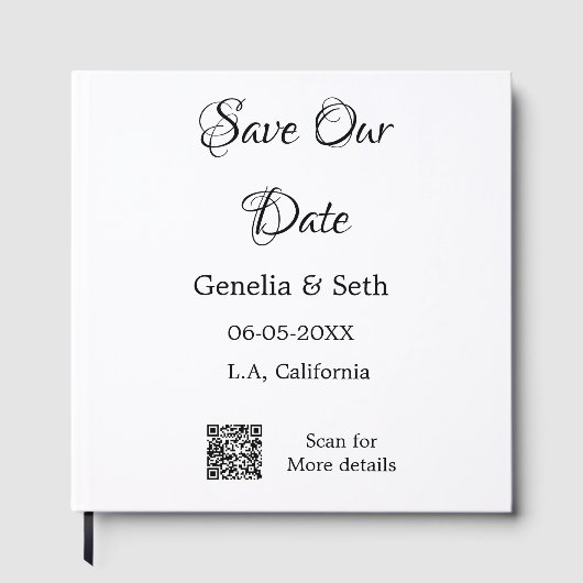 Sla de datum op eenvoudige minimale QR-scan code d Gastenboek (Voorkant)