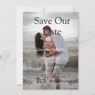 Sla de datum op eenvoudige minimale QR-scan code d Save The Date
