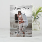 Sla de datum op eenvoudige minimale QR-scan code d Save The Date (Staand voorkant)