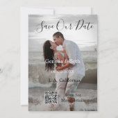 Sla de datum op eenvoudige minimale QR-scan code d Save The Date (Achterkant)