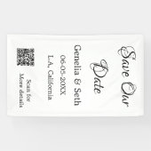 Sla de datum op eenvoudige minimale QR-scan code d Spandoek (Horizontaal)