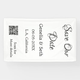 Sla de datum op eenvoudige minimale QR-scan code d Spandoek