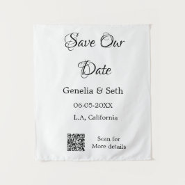 Sla de datum op eenvoudige minimale QR-scan code d Wandkleed