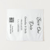 Sla de datum op eenvoudige minimale QR-scan code d Wandkleed (Voorkant (horizontaal))