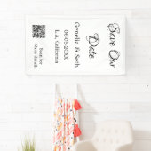 Sla de datum op eenvoudige minimale QR-scan codede Spandoek (Insitu)