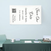 Sla de datum op eenvoudige minimale QR-scan codede Spandoek (Beurs)