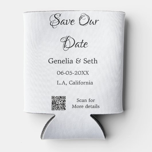 Sla de datum op eenvoudige minimale QR-scancodedet Blikjeskoeler (Voorkant)