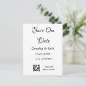 Sla de datum op eenvoudige minimale QR-scancodedet Briefkaart (Staand voorkant)