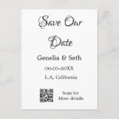 Sla de datum op eenvoudige minimale QR-scancodedet Briefkaart (Voorkant)