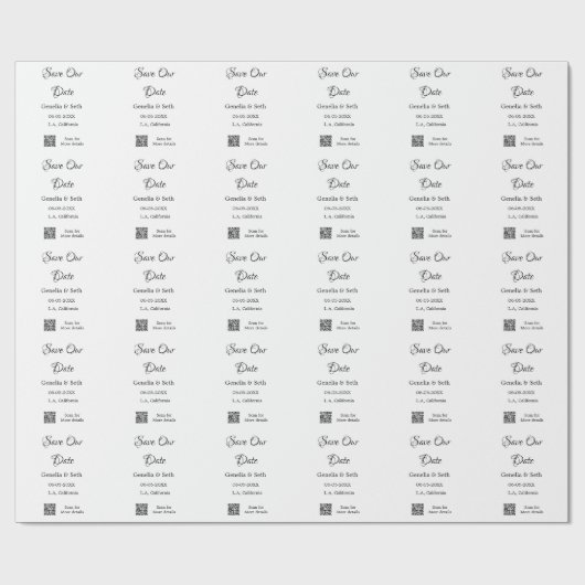 Sla de datum op eenvoudige minimale QR-scancodedet Cadeaupapier (Vlak)