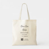 Sla de datum op eenvoudige minimale QR-scancodedet Tote Bag (Achterkant)