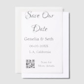 Sla de datum op eenvoudige minimale QR-scancodedet Vellum Uitnodigingen (Offset)