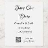 Sla de datum op eenvoudige minimale QR-scancodedet Wijn Etiket (Enkel label)