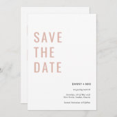 Sla de datum op Eenvoudige Minimalistische Uitnodi Kaart (Voorkant / Achterkant)