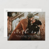 Sla de datum op eenvoudige scriptfoto aankondigingskaart (Voorkant / Achterkant)