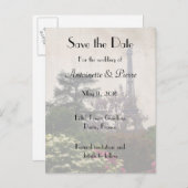 Sla de datum op, Eiffeltoren Thema Aankondigingskaart (Voorkant / Achterkant)