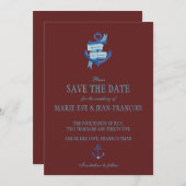 Sla de datum op Elegant Nautisch Anker Save The Date (Voorkant / Achterkant)