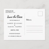 Sla de datum op Elegant script foto ansichtkaart Aankondigingskaart (Achterkant)