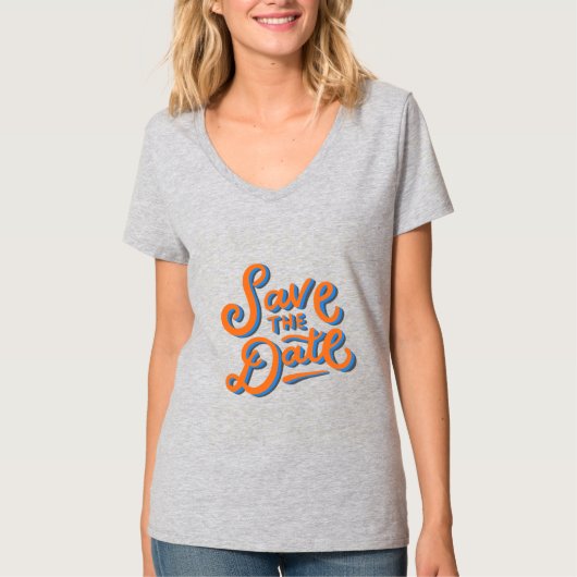 Sla de datum op Elegant typografie ontwerp T-shirt (Voorkant)