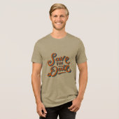 Sla de datum op Elegant typografie ontwerp Tri-Blend Shirt (Voorkant volledig)
