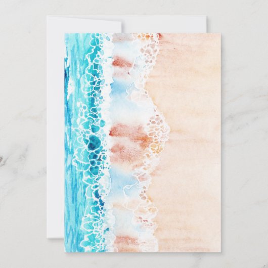 Sla de datum op Elegante aquarel strand schilderij Save The Date (Achterkant)